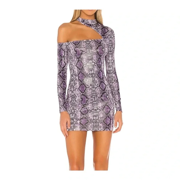 💜Superdown Isla Mini Dress in Purple Snake💜 - Picture 1 of 7